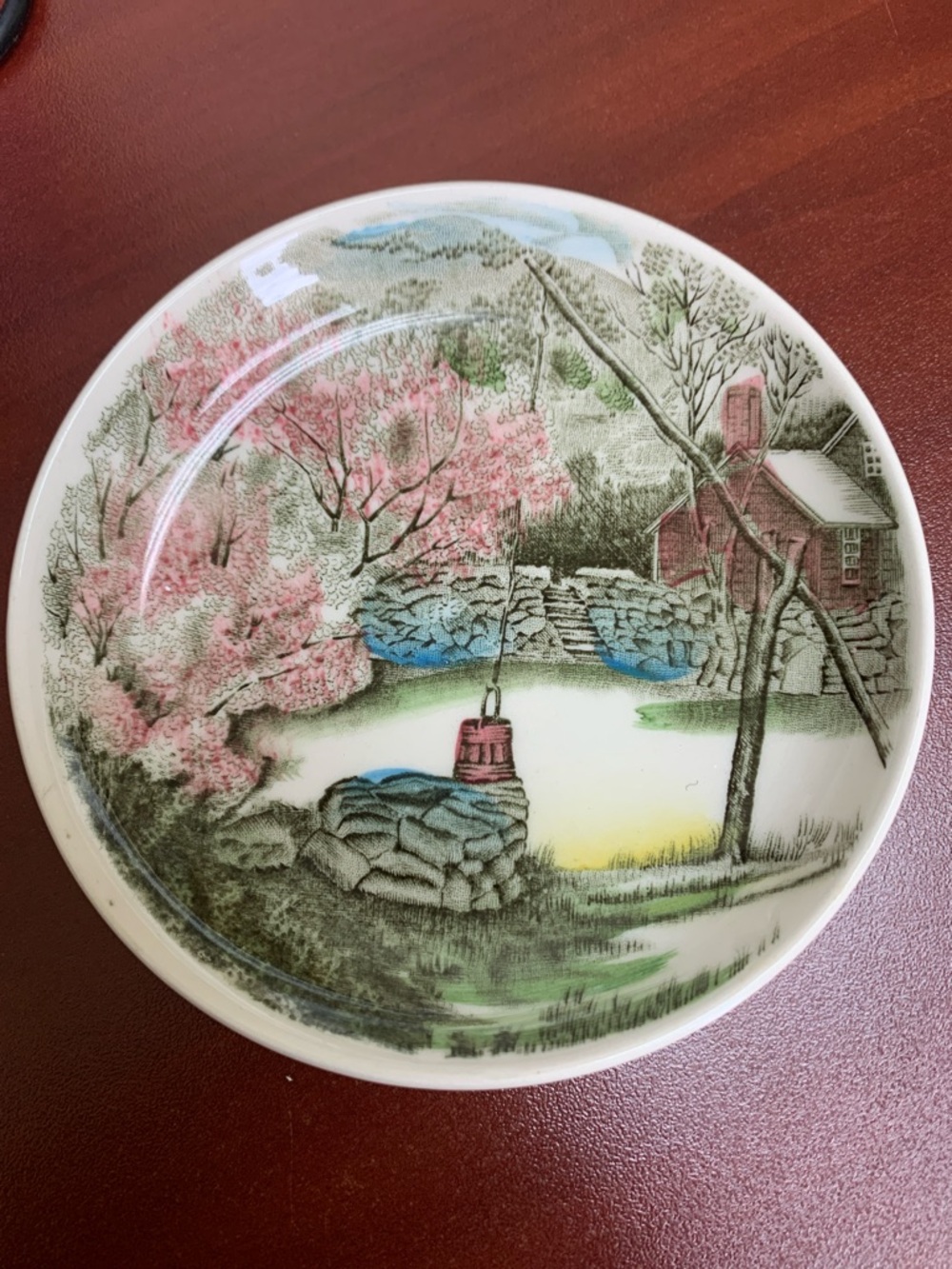 Butter Pat Friendly Village Johnson Brothers Scenic Plate
